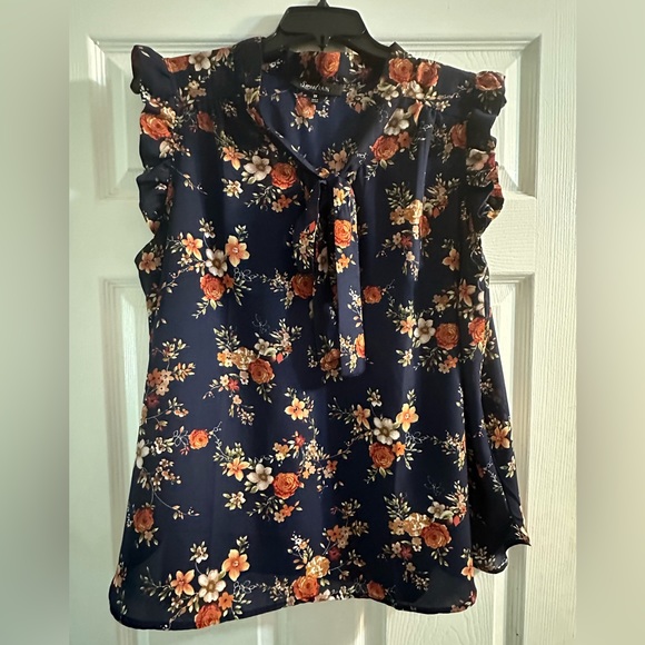 Sweet Rain Tops - Sweet Rain Sleeveless Floral Top